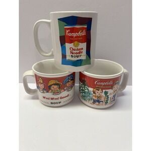 Vintage Campbells Soup Mug Set of 3 Pop Art Chicken Noodle & Campbells Kids Cups